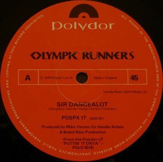 Olympic Runners - Sir Dancealot - laurelcanyonvinyl