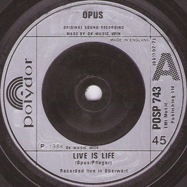 Opus - Live Is Life - laurelcanyonvinyl
