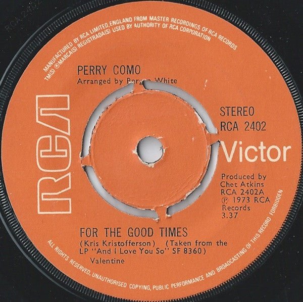 Perry Como - For The Good Times - laurelcanyonvinyl