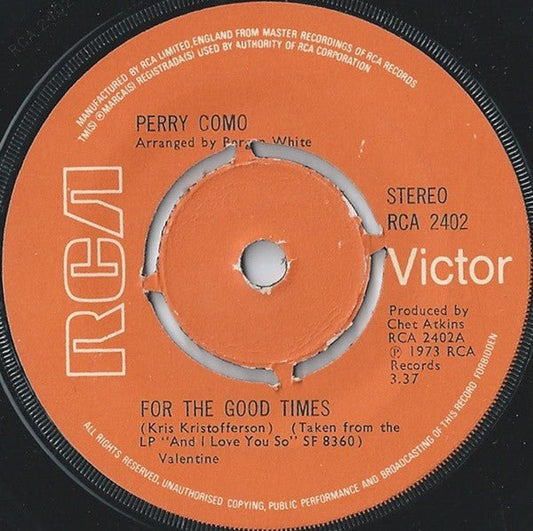 Perry Como - For The Good Times - laurelcanyonvinyl
