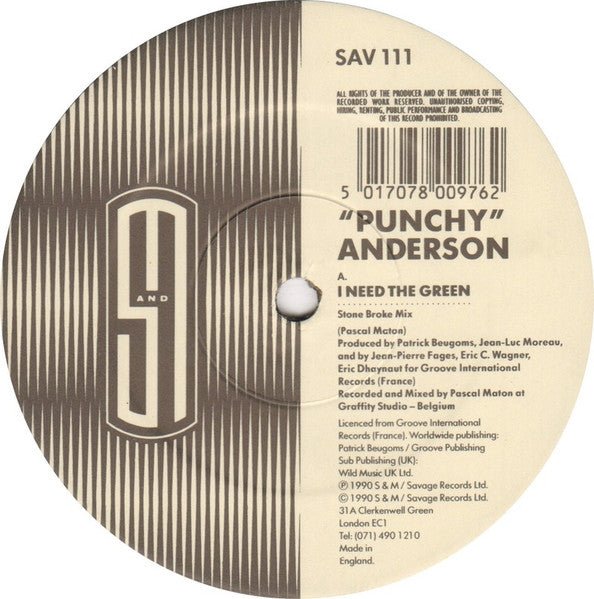 Punchy Anderson - I Need The Green - laurelcanyonvinyl