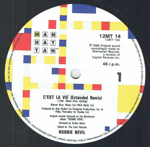 Robbie Nevil - C'Est La Vie - laurelcanyonvinyl