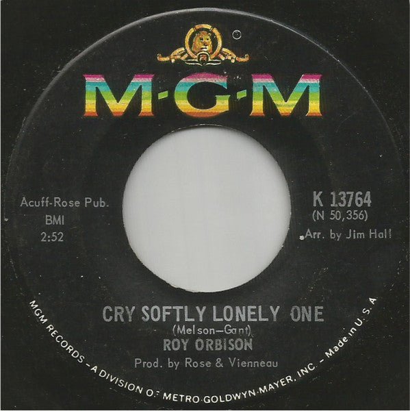 Roy Orbison - Cry Softly Lonely One / Pistolero - laurelcanyonvinyl