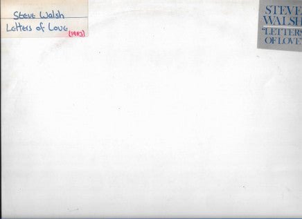 Steve Walsh (4) - Letters Of Love - laurelcanyonvinyl