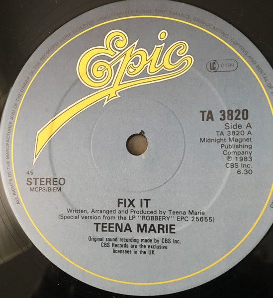 Teena Marie - Fix It - laurelcanyonvinyl