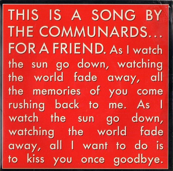 The Communards - For A Friend - laurelcanyonvinyl