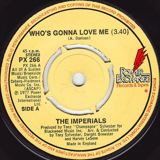 The Imperials - Who's Gonna Love Me - laurelcanyonvinyl