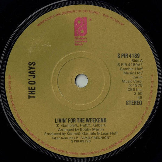 The O'Jays - Livin' For The Weekend - laurelcanyonvinyl