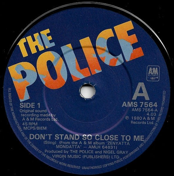 The Police - Don't Stand So Close To Me - laurelcanyonvinyl