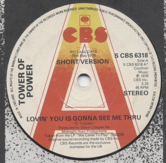 Tower Of Power - Lovin' You Is Gonna See Me Thru - laurelcanyonvinyl